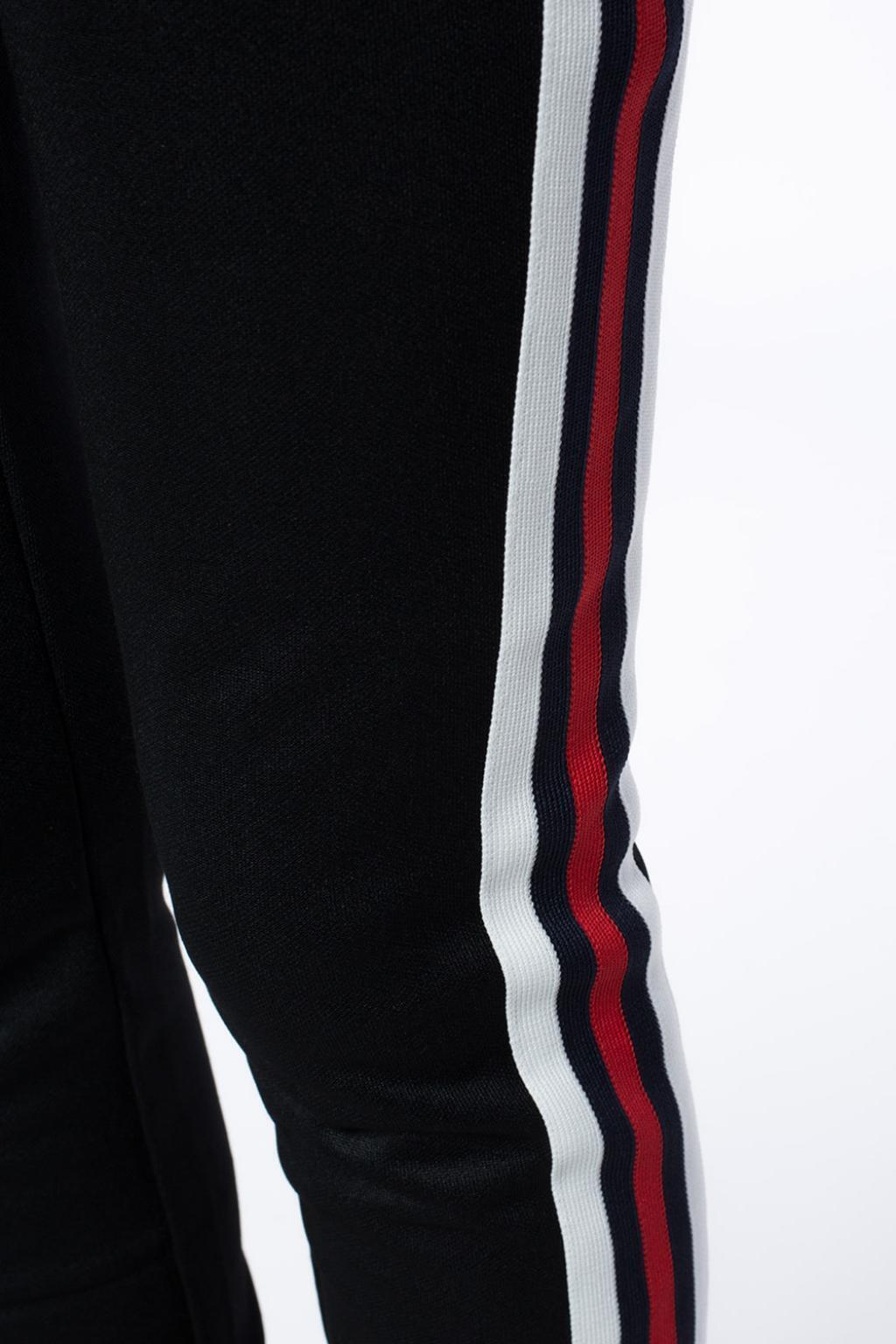 GUCCI Black Technical Web Band Red White Stripe Stirrup Sweat Pant Legging XS