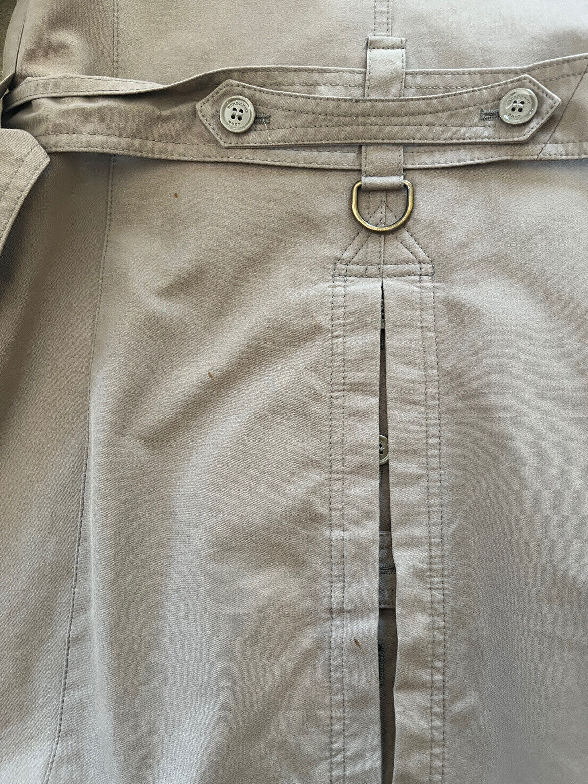 BURBERRY BRIT Tan Khaki Cotton Double Breasted Belted Trench Jacket Coat 6/4