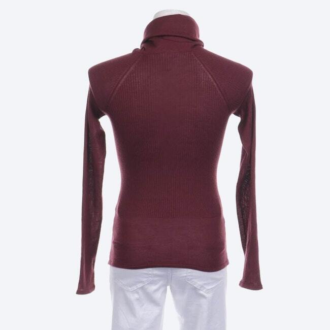 CHANEL Maroon Red Cashmere Silk Ribbed Knit Peplum Turtleneck Top Sweater 36/4
