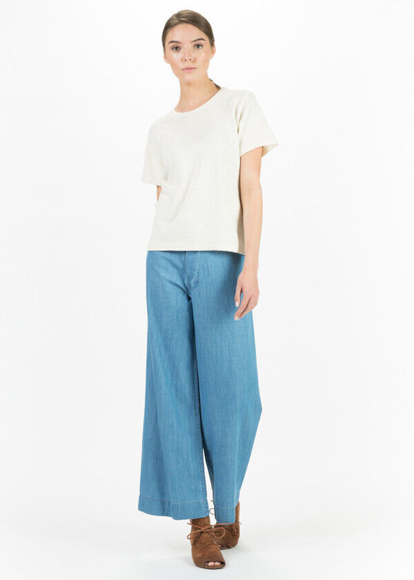 JESSE KAMM Sailor Chambray Light Blue Lightweight Cotton Cupro Trouser Pant 4