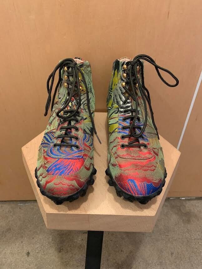 GUCCI Tiger Jacquard Multicolor Green Red Dragon Jacquard Hightop Sneaker 8