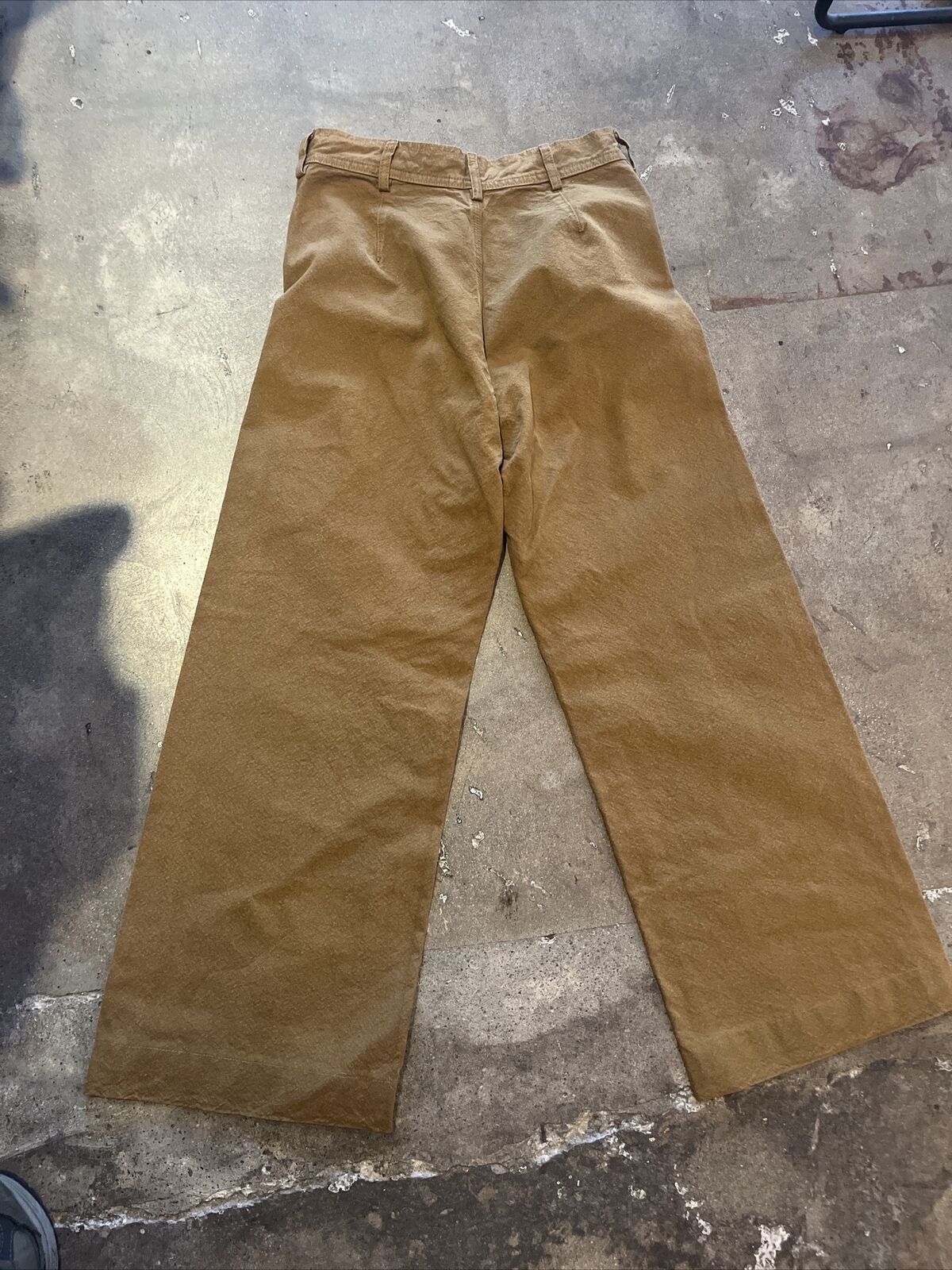 JESSE KAMM Sailor Tobacco Khaki Caramel Brown High Waist Canvas Wide Leg Pant 8