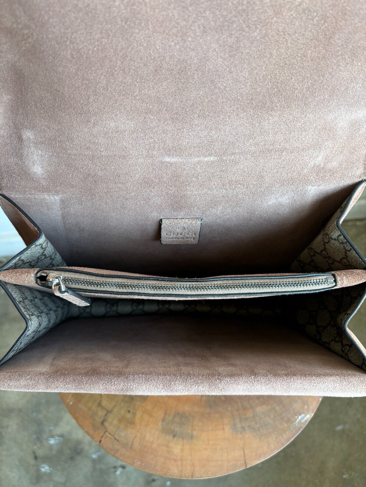 GUCCI GG Supreme Dionysus Hornet Beige Brom Monogram Logo Shoulder Bag Purse