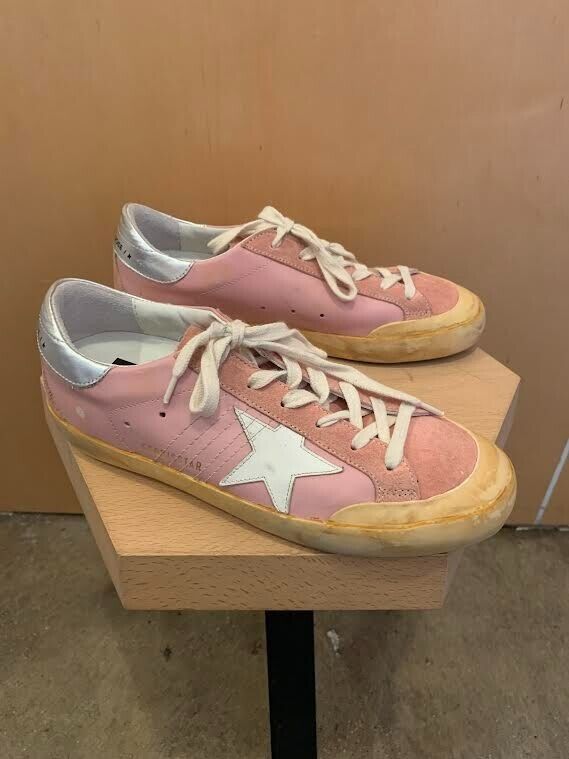 GOLDEN GOOSE Superstar Light Pink White Star Suede Leather Low-Top Sneakers 39