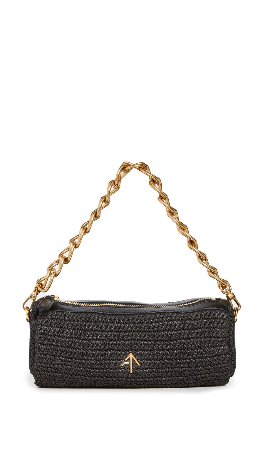 MANU ATELIER NEW XX Mini Cylinder Woven Crochet Leather Chain Shoulder Bag Purse
