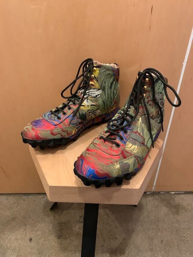 GUCCI Tiger Jacquard Multicolor Green Red Dragon Jacquard Hightop Sneaker 8