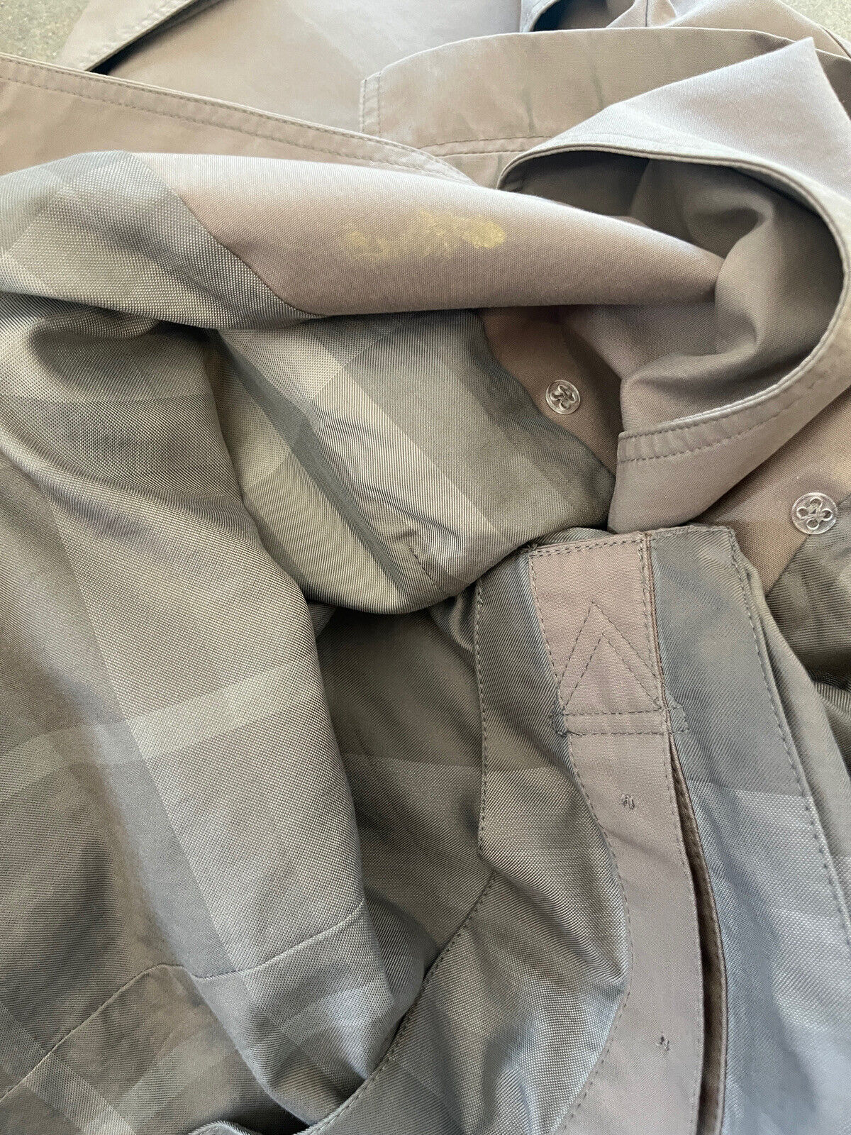 BURBERRY BRIT Tan Khaki Cotton Double Breasted Belted Trench Jacket Coat 6/4