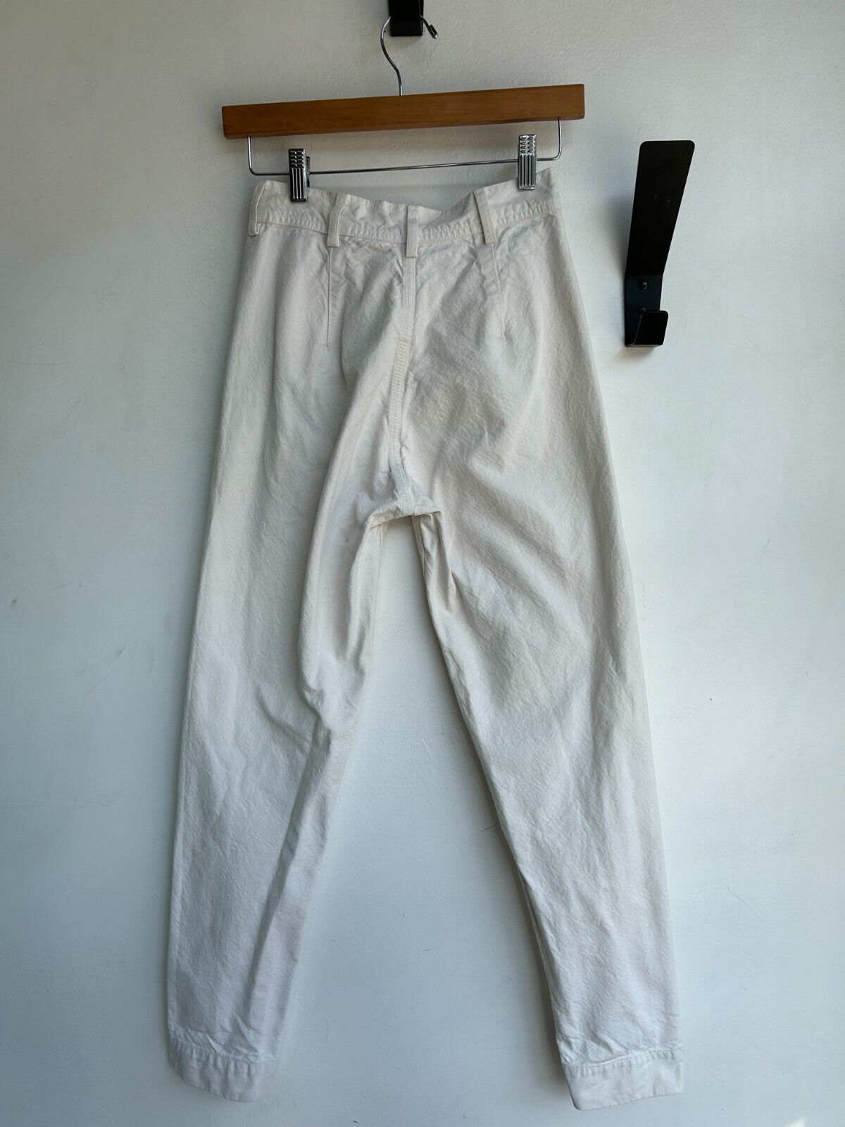 JESSE KAMM Rancher Natural Salt White Cotton Canvas Straight Leg Slim Pant 0