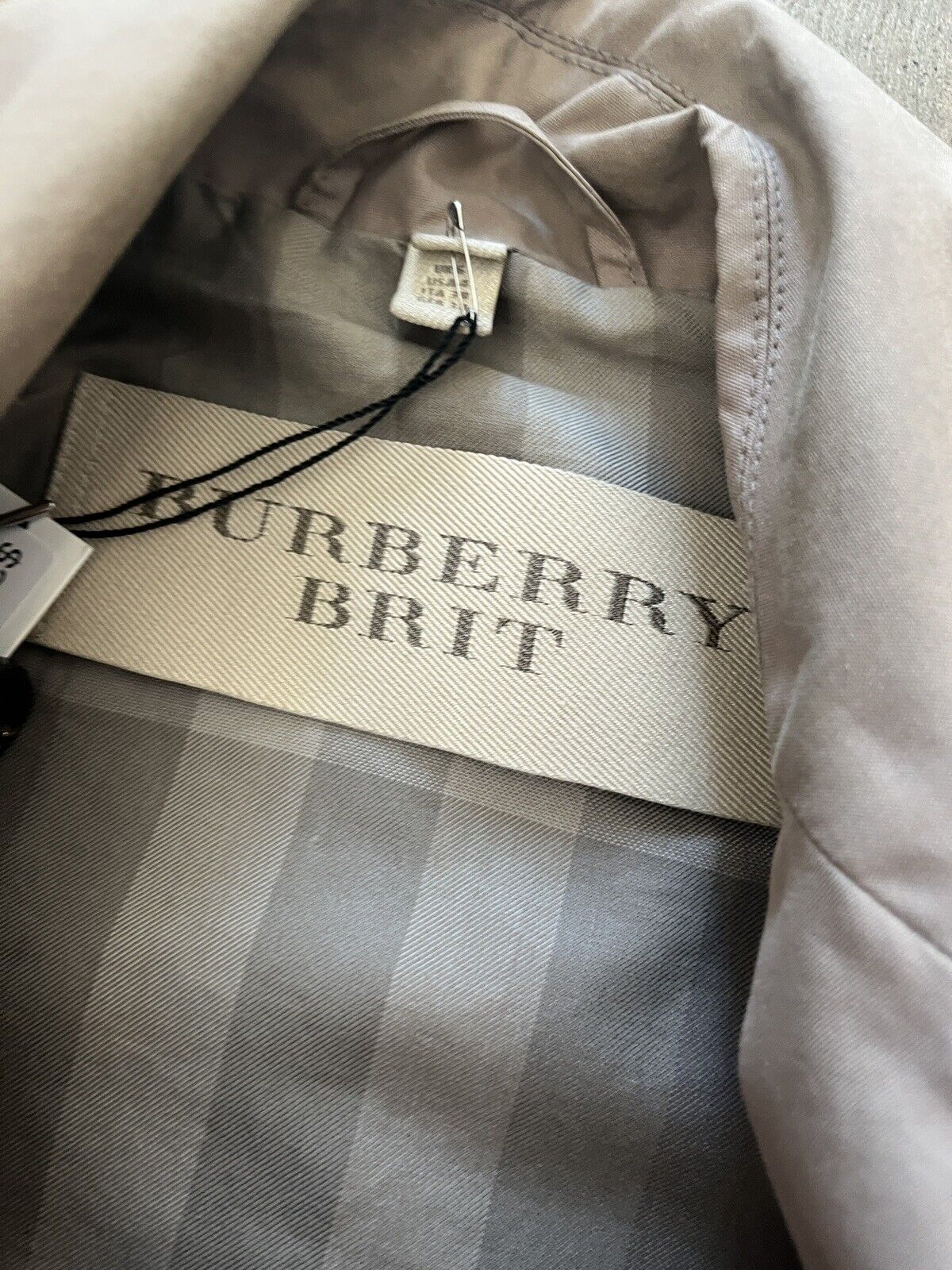 BURBERRY BRIT Tan Khaki Cotton Double Breasted Belted Trench Jacket Coat 6/4