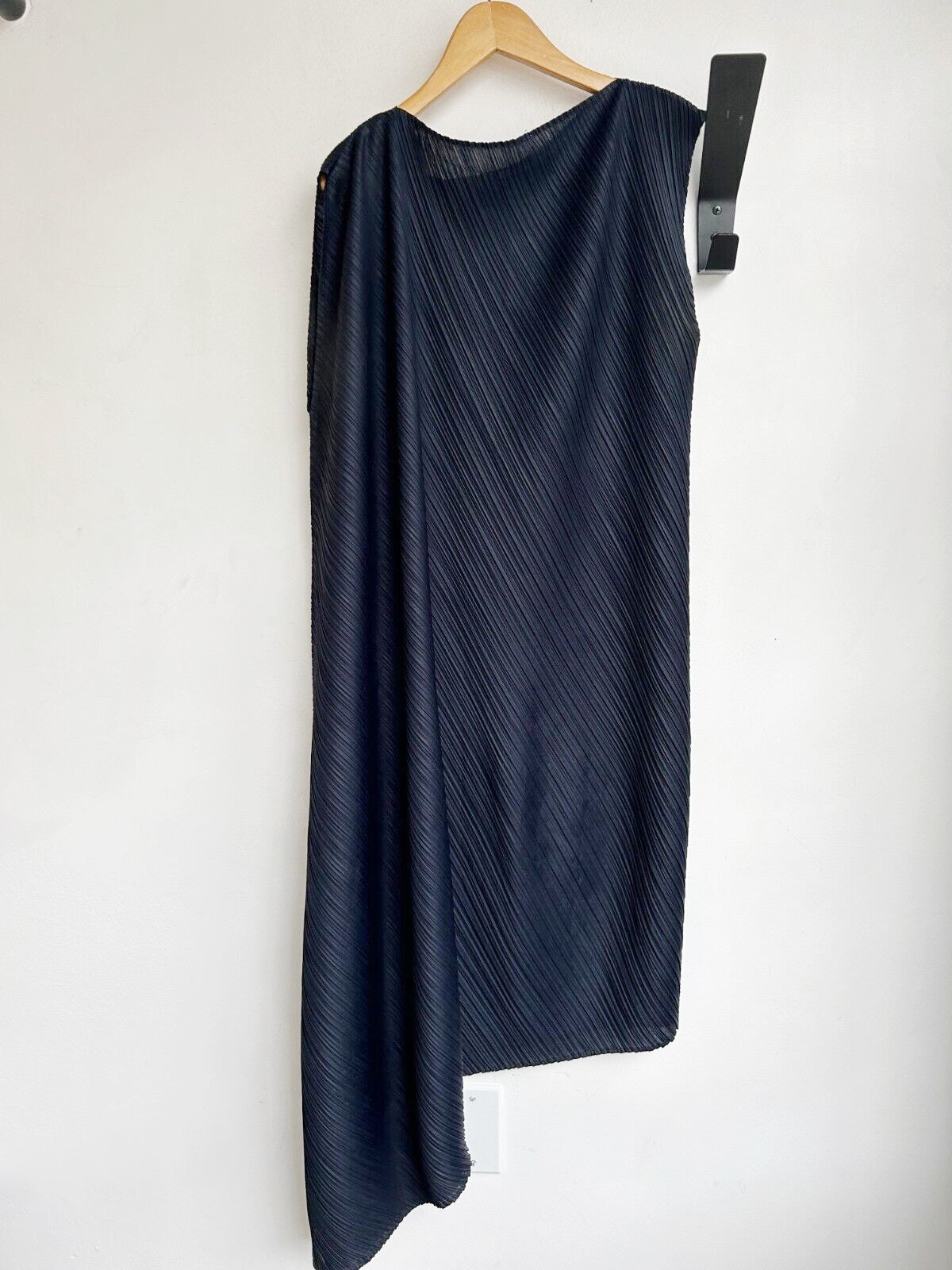 PLEATS PLEASE NAVY ASYMMETRIC DRESS