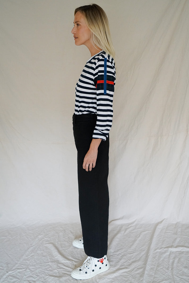 STRIPED PATCHWORK PATTERN TOP