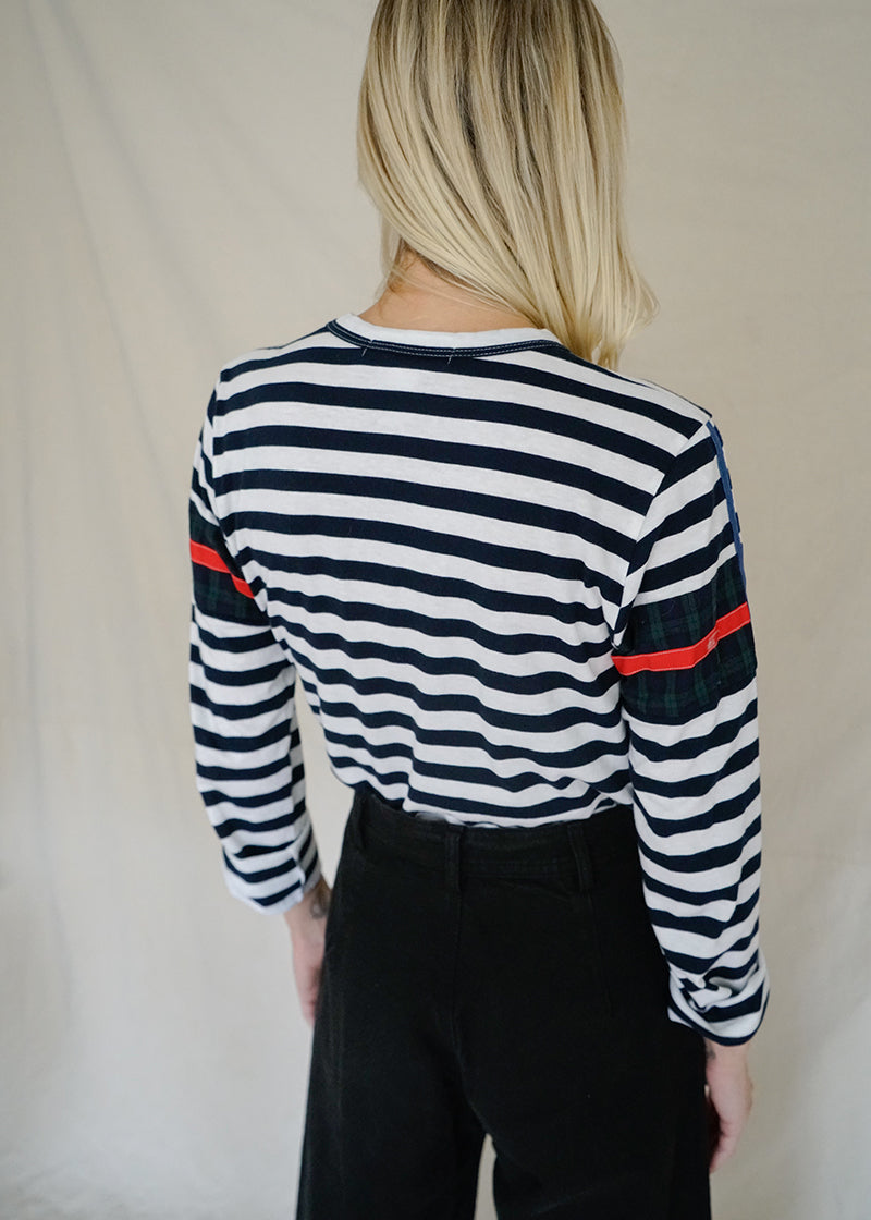 STRIPED PATCHWORK PATTERN TOP