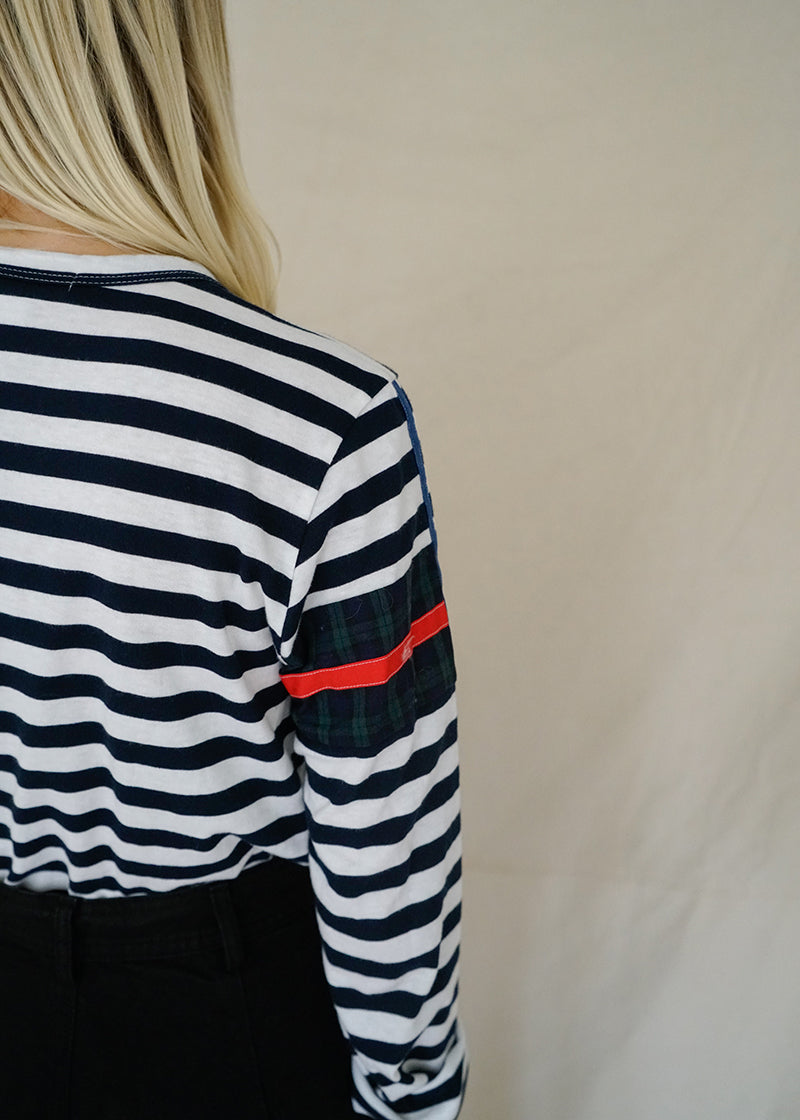 STRIPED PATCHWORK PATTERN TOP