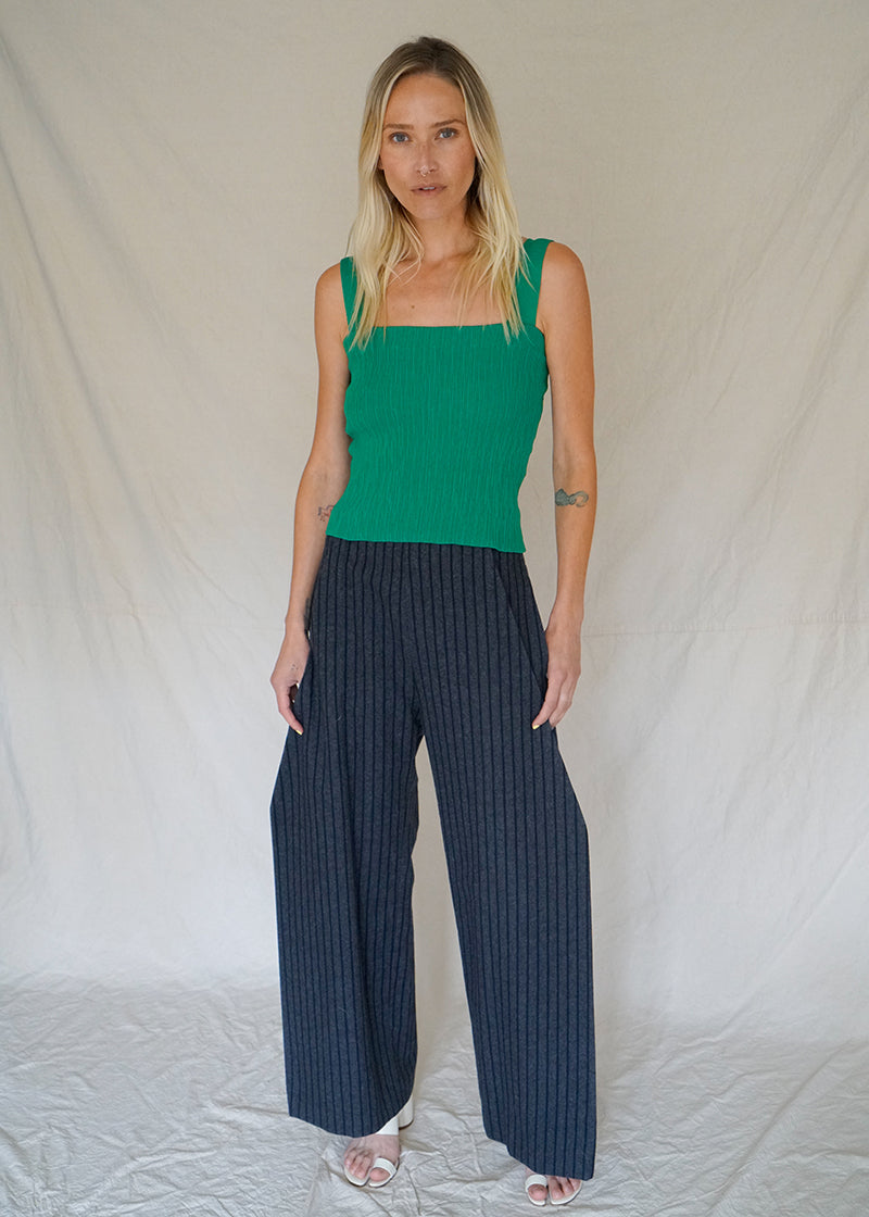 PINSTRIPE ASYMMETRICAL PANTS