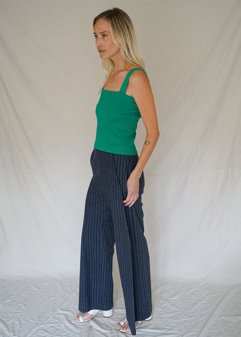 PINSTRIPE ASYMMETRICAL PANTS