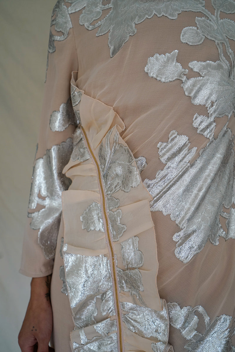 FLORAL METALLIC DRESS