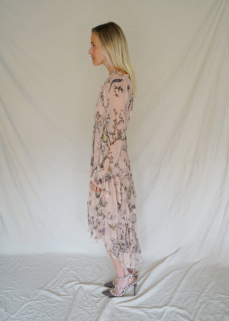 FLORAL MAPLES TIER DRESS WITH TAGS
