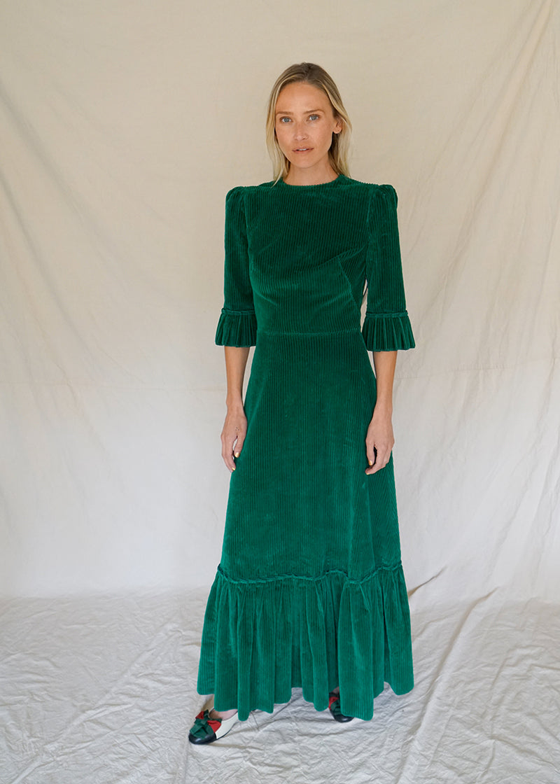 JUMBO CORD EMERALD FESTIVAL DRESS