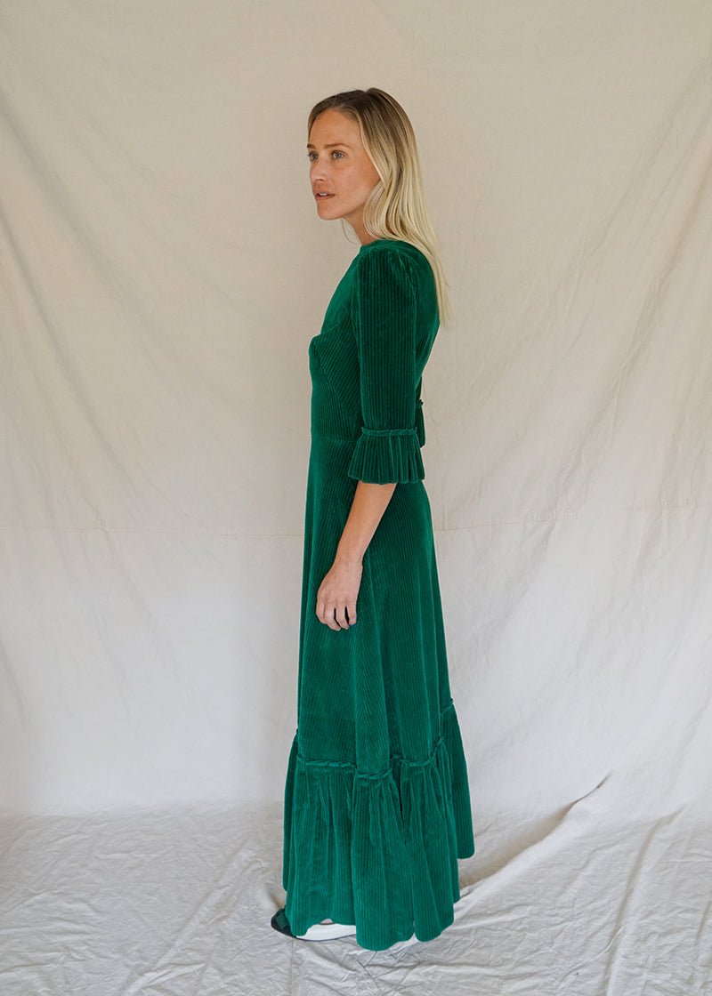JUMBO CORD EMERALD FESTIVAL DRESS