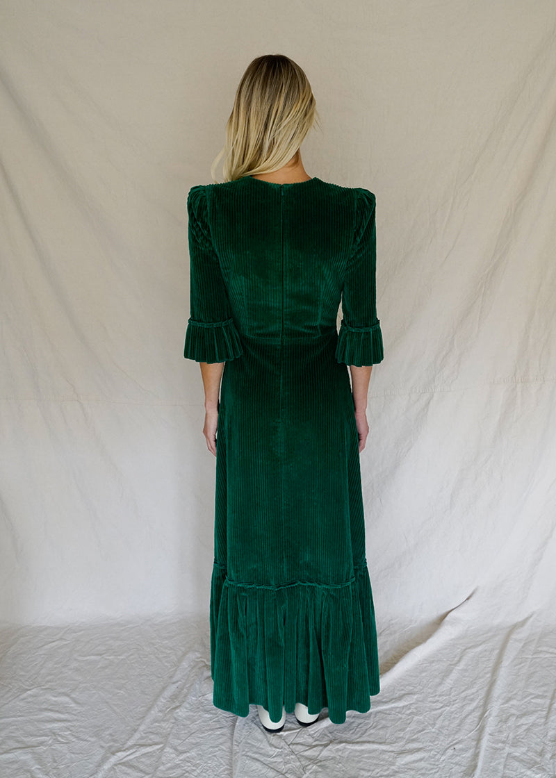 JUMBO CORD EMERALD FESTIVAL DRESS