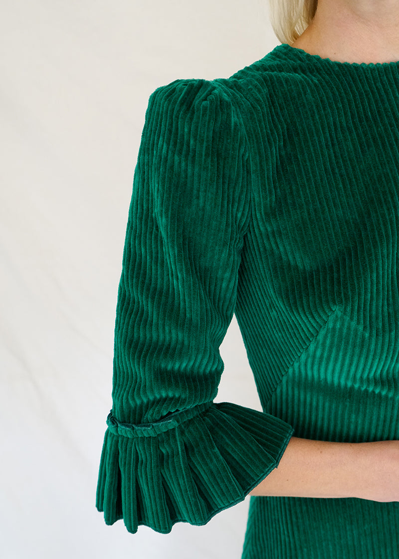 JUMBO CORD EMERALD FESTIVAL DRESS
