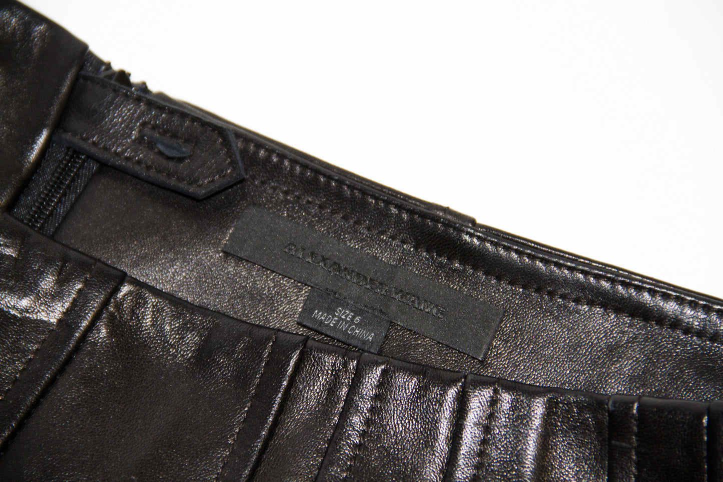 PLEATED LEATHER SKIRT
