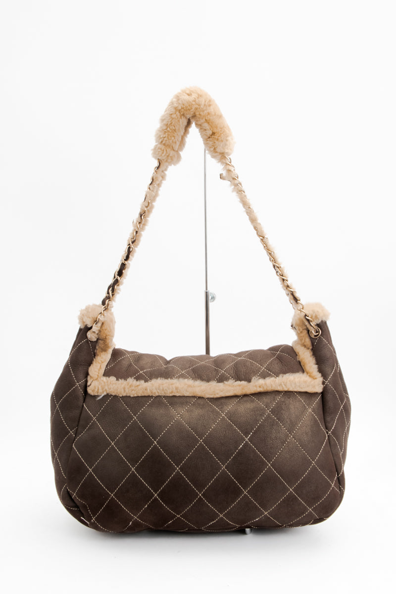 QUILTED SHEARLING BAG