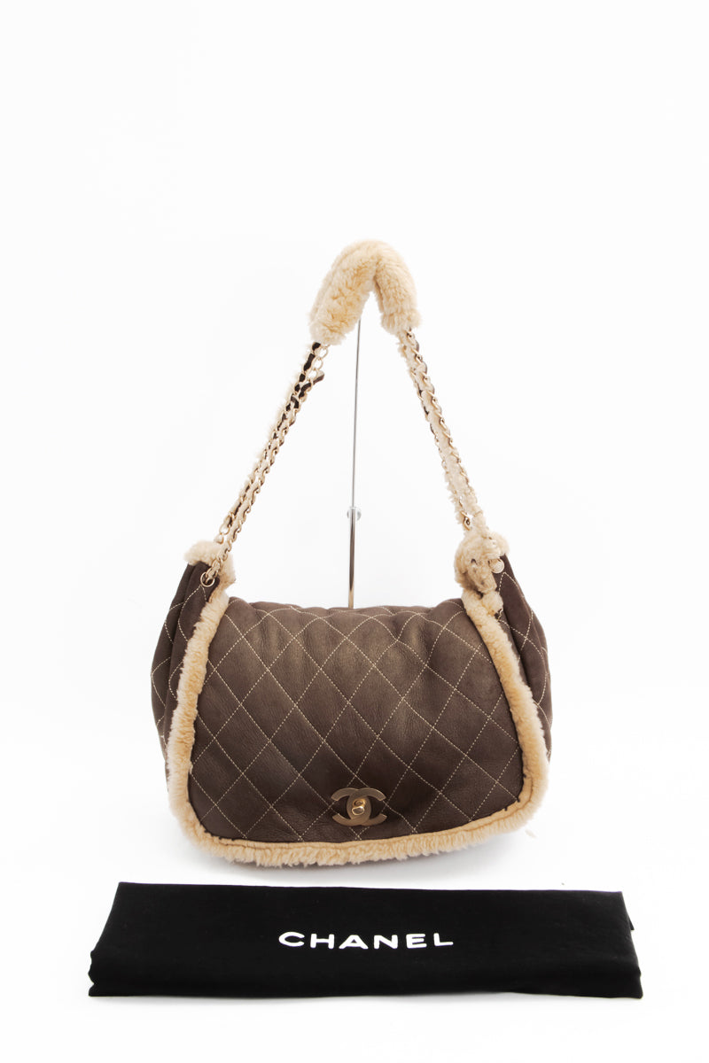 QUILTED SHEARLING BAG