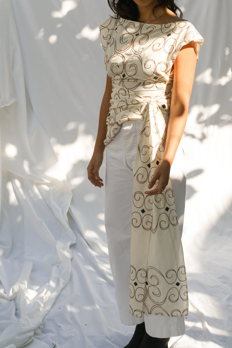 LE HAUT ESPIRAL LINEN TOP
