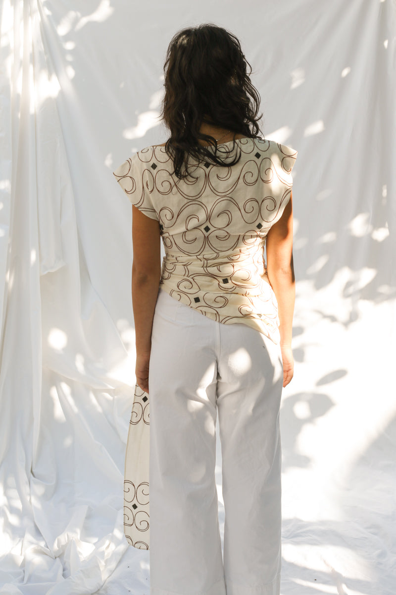 LE HAUT ESPIRAL LINEN TOP