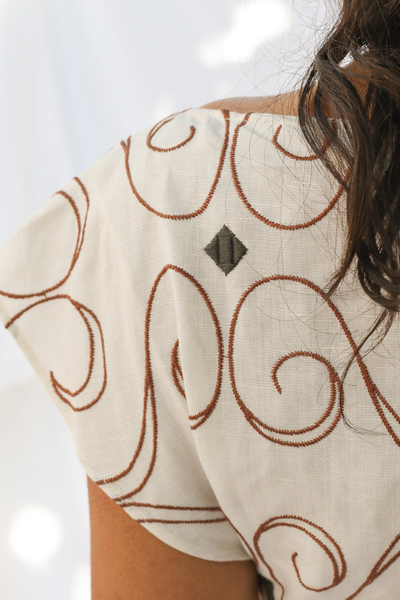 LE HAUT ESPIRAL LINEN TOP