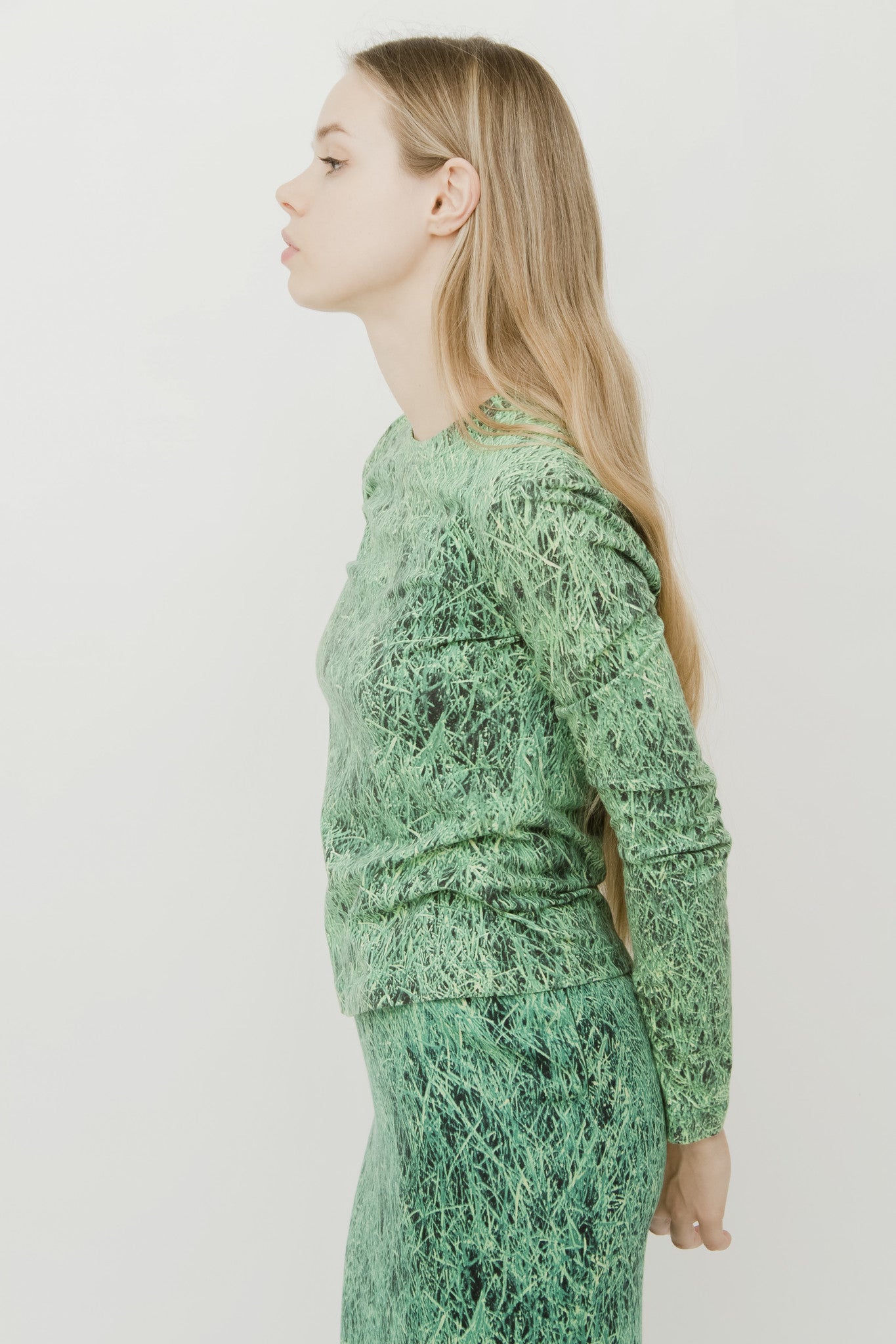 VINTAGE GRASS PRINT TWO PIECE SET
