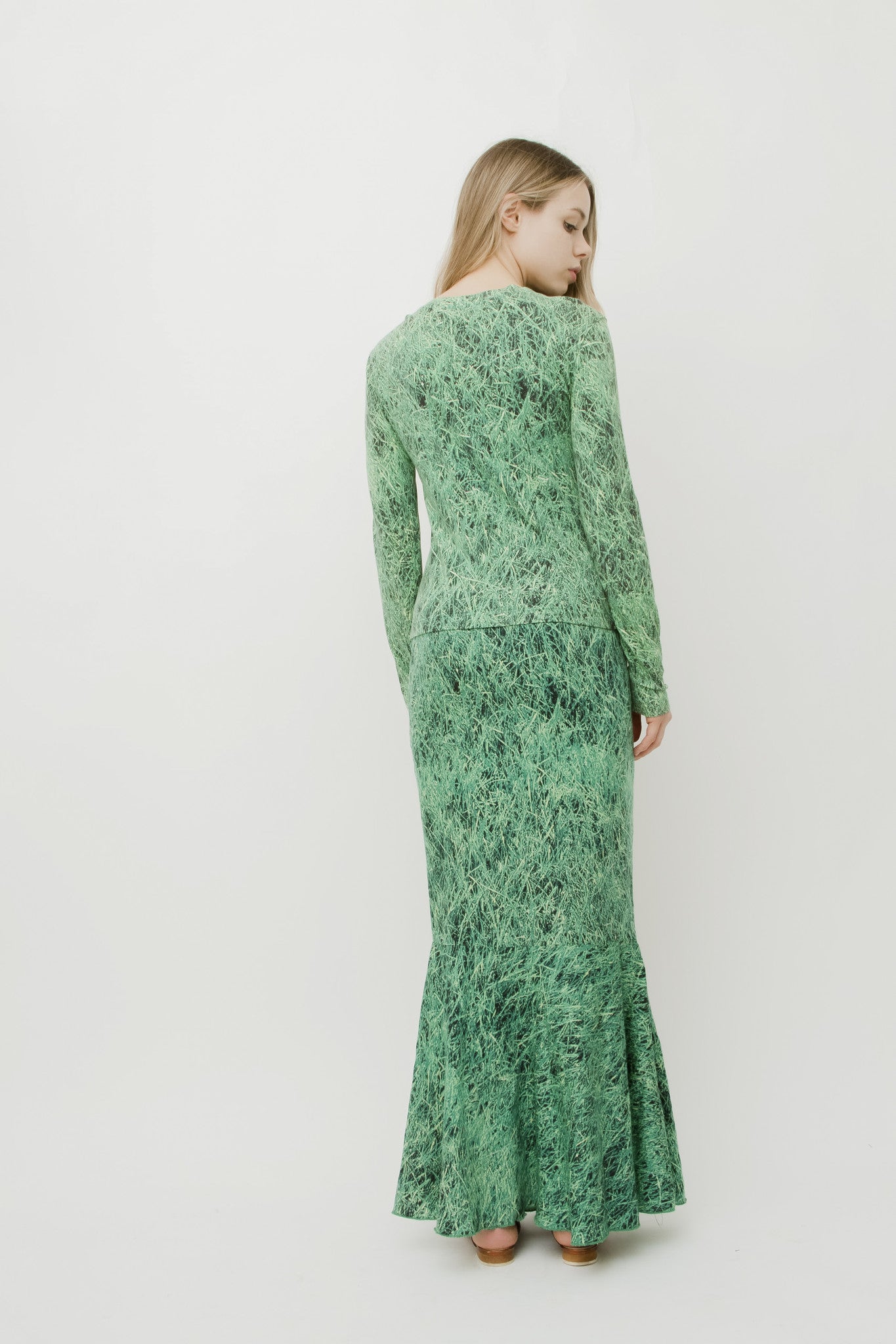 VINTAGE GRASS PRINT TWO PIECE SET