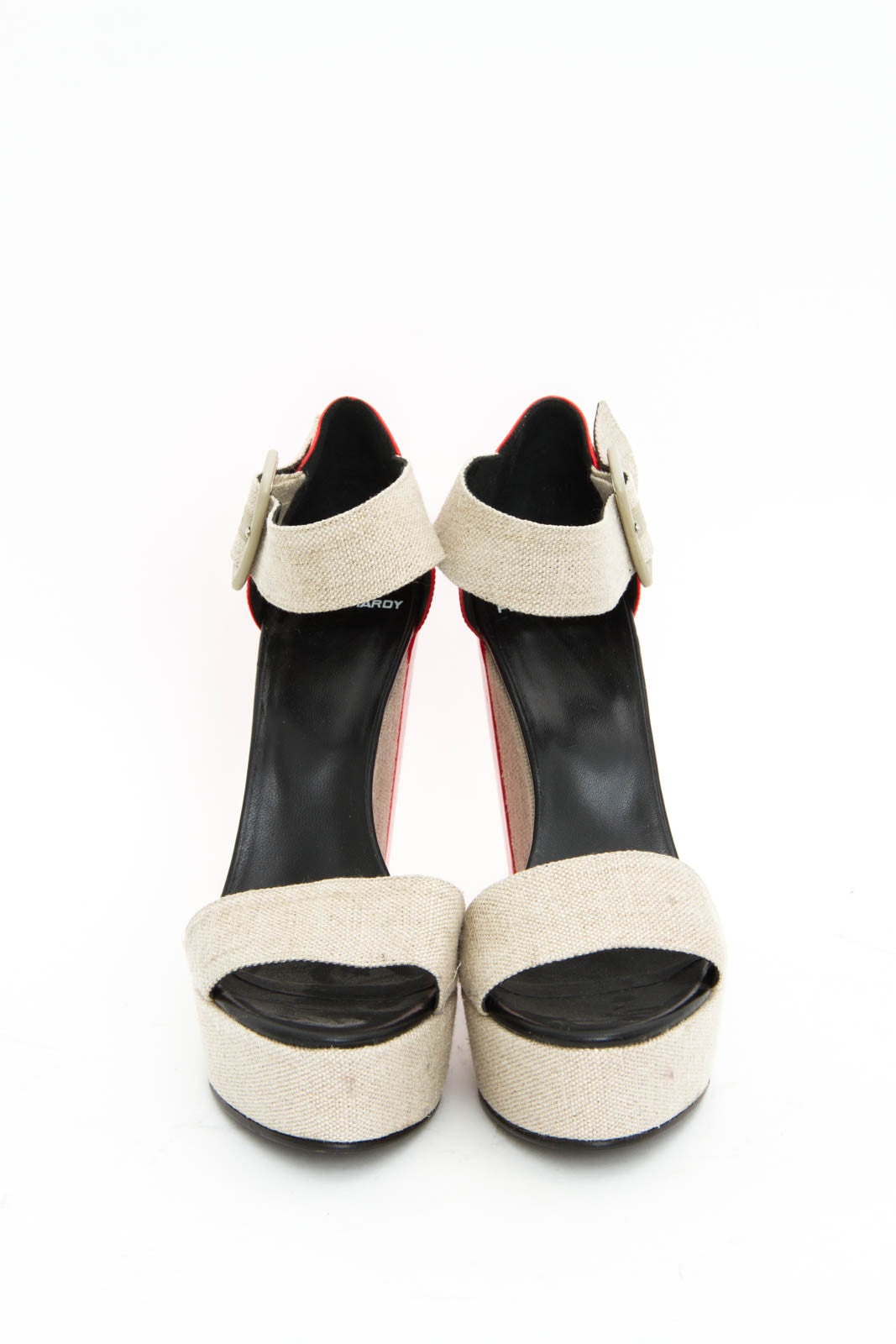 CANVAS PATENT WEDGES