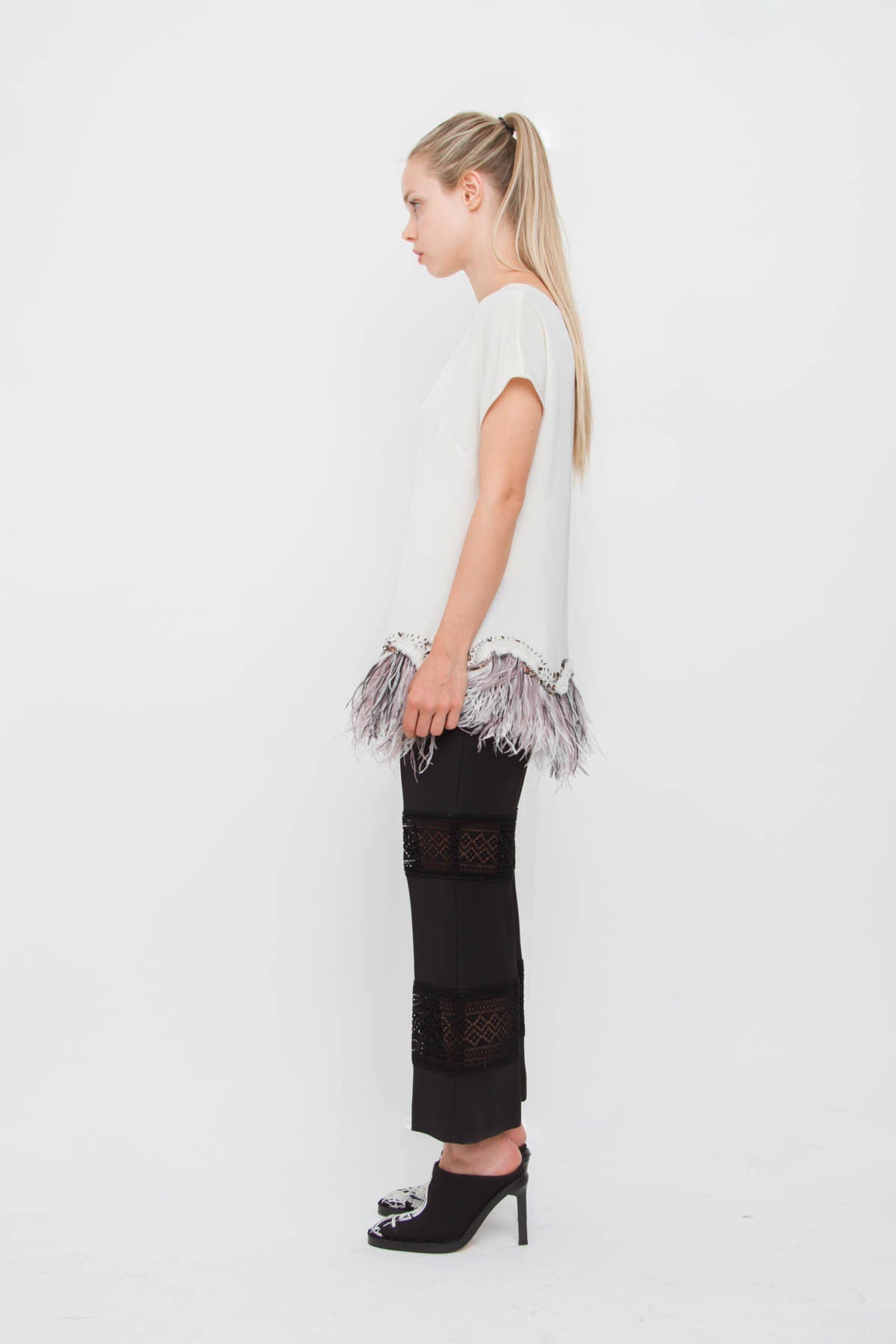 LACE INSET TROUSERS