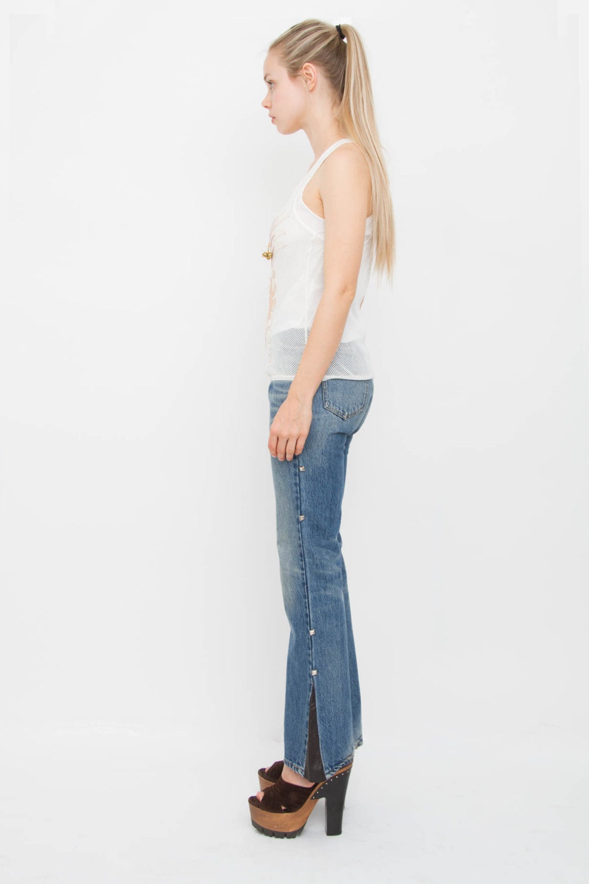 SUEDE WOODEN PLATFORMS