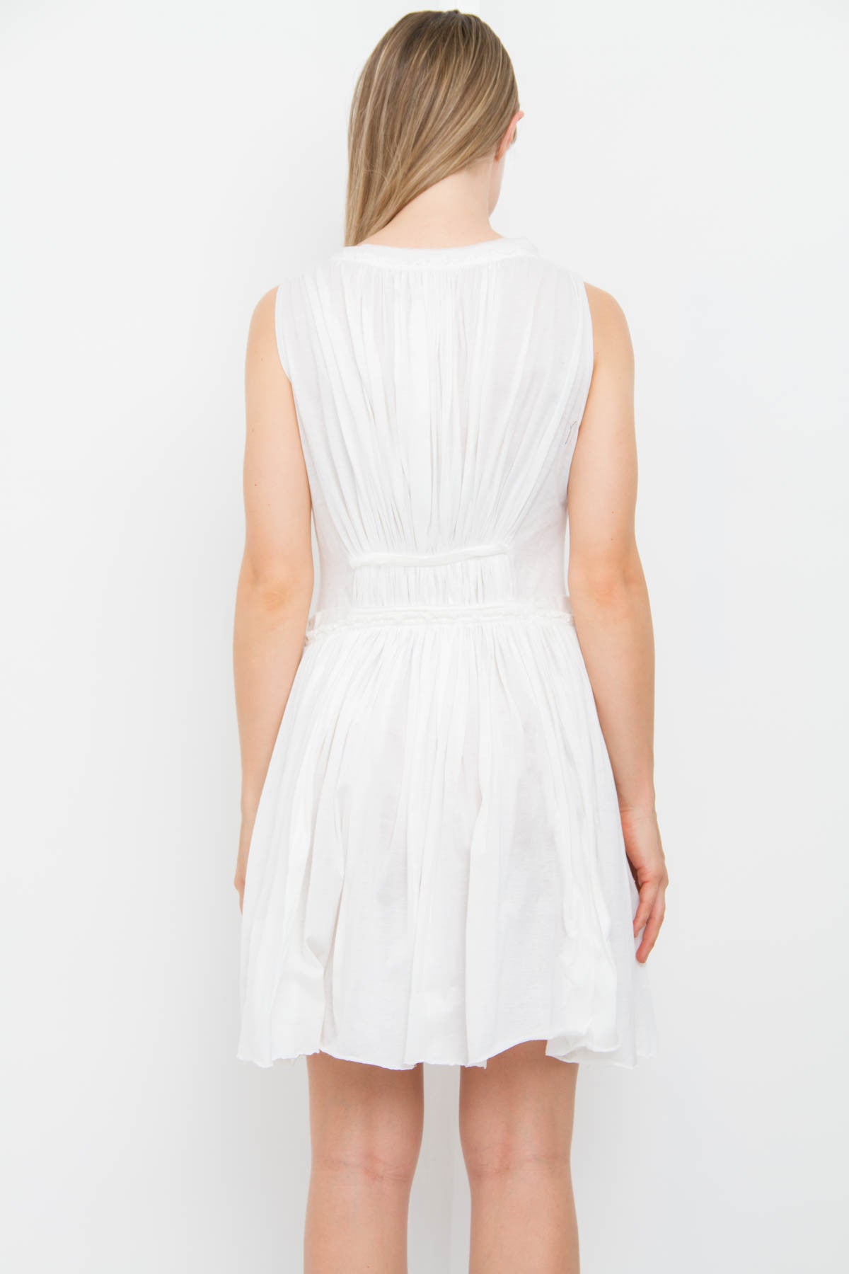RUCHED COTTON DRESS