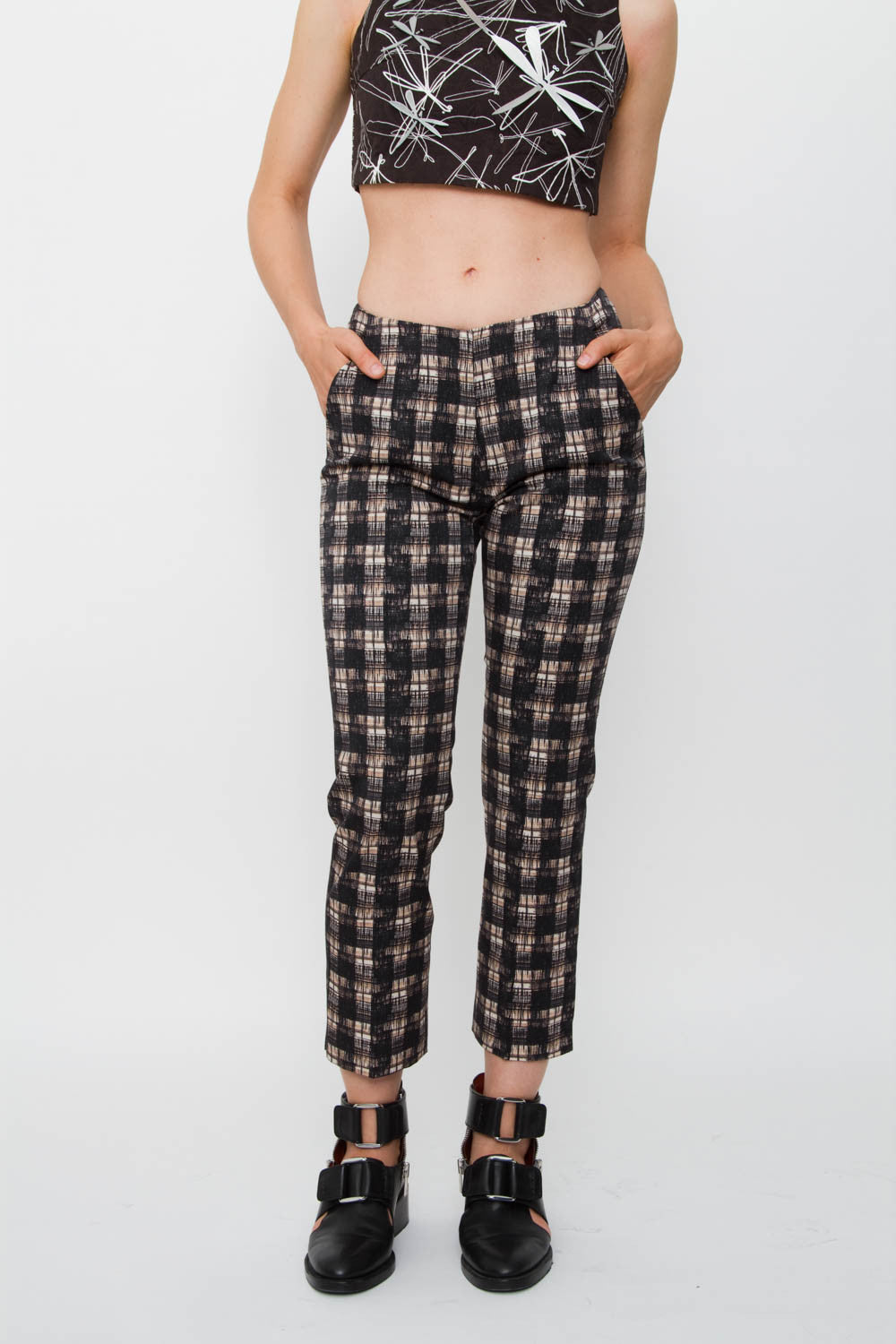 PLAID TROUSERS