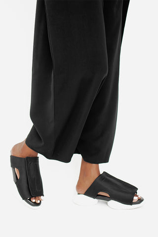 RICK OWENS $700 Lido Forever Black Drawstring Drop Crotch Crop Trouser Pant 40/4