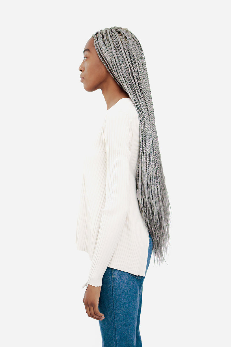 RIBBED OPEN BACK SWEATER