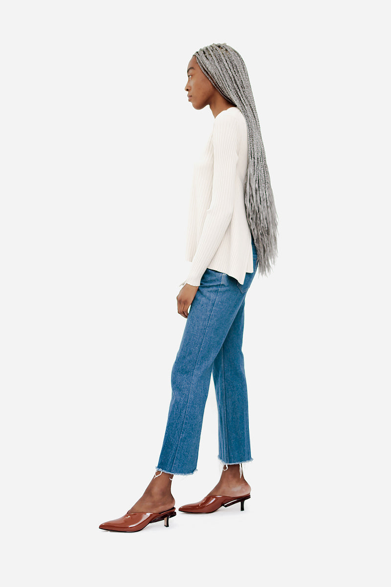 RIBBED OPEN BACK SWEATER