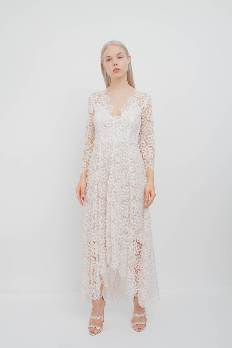 EMPIRE GUIPURE LACE DRESS