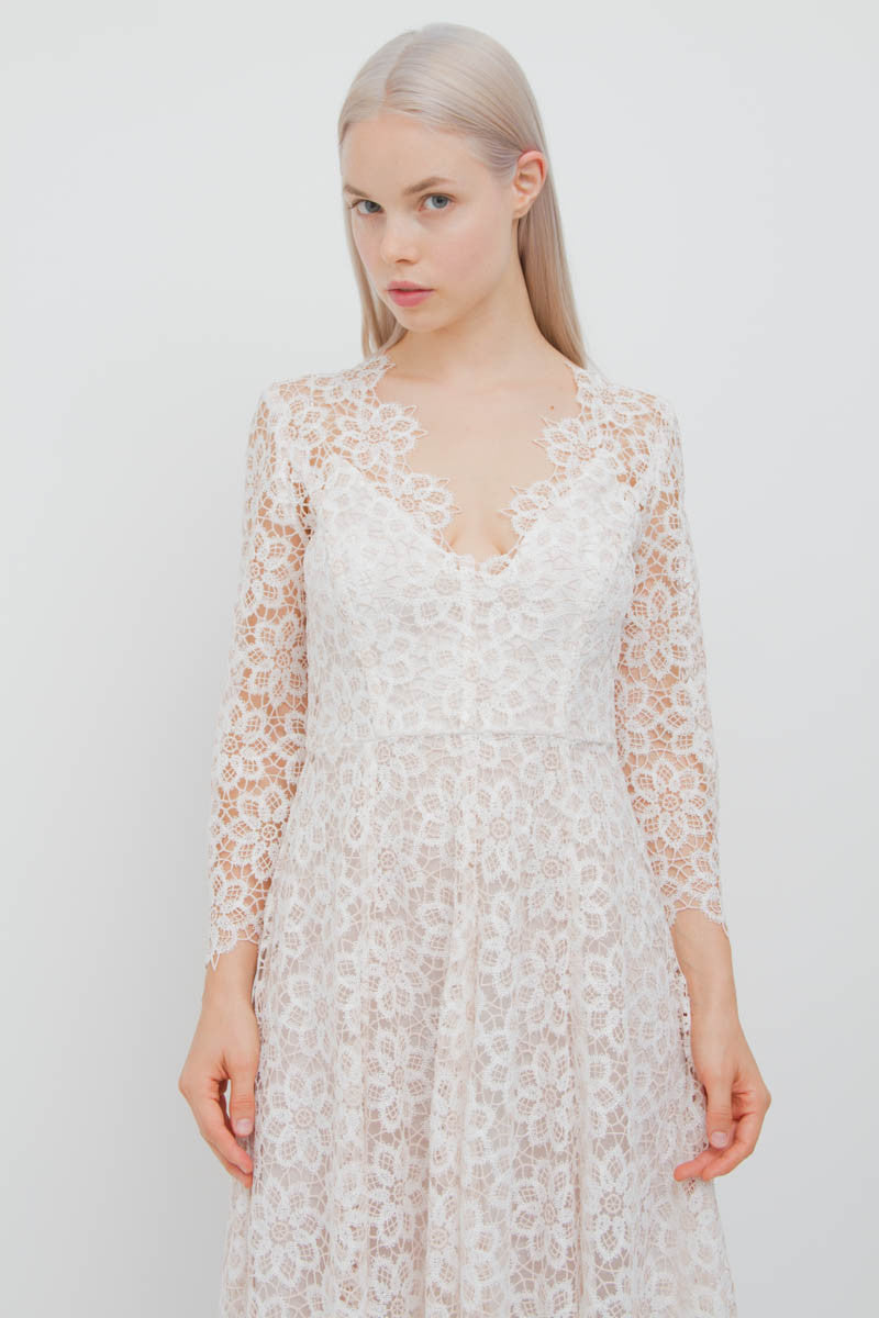 EMPIRE GUIPURE LACE DRESS