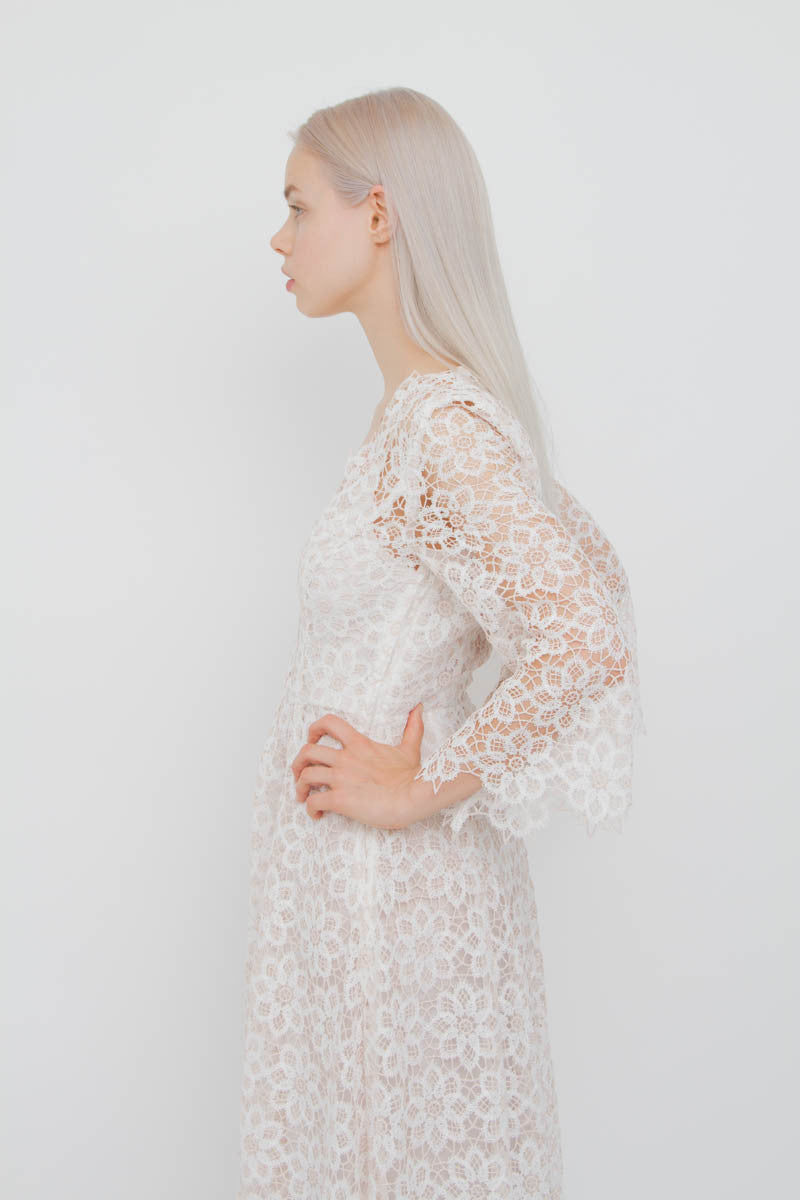 EMPIRE GUIPURE LACE DRESS