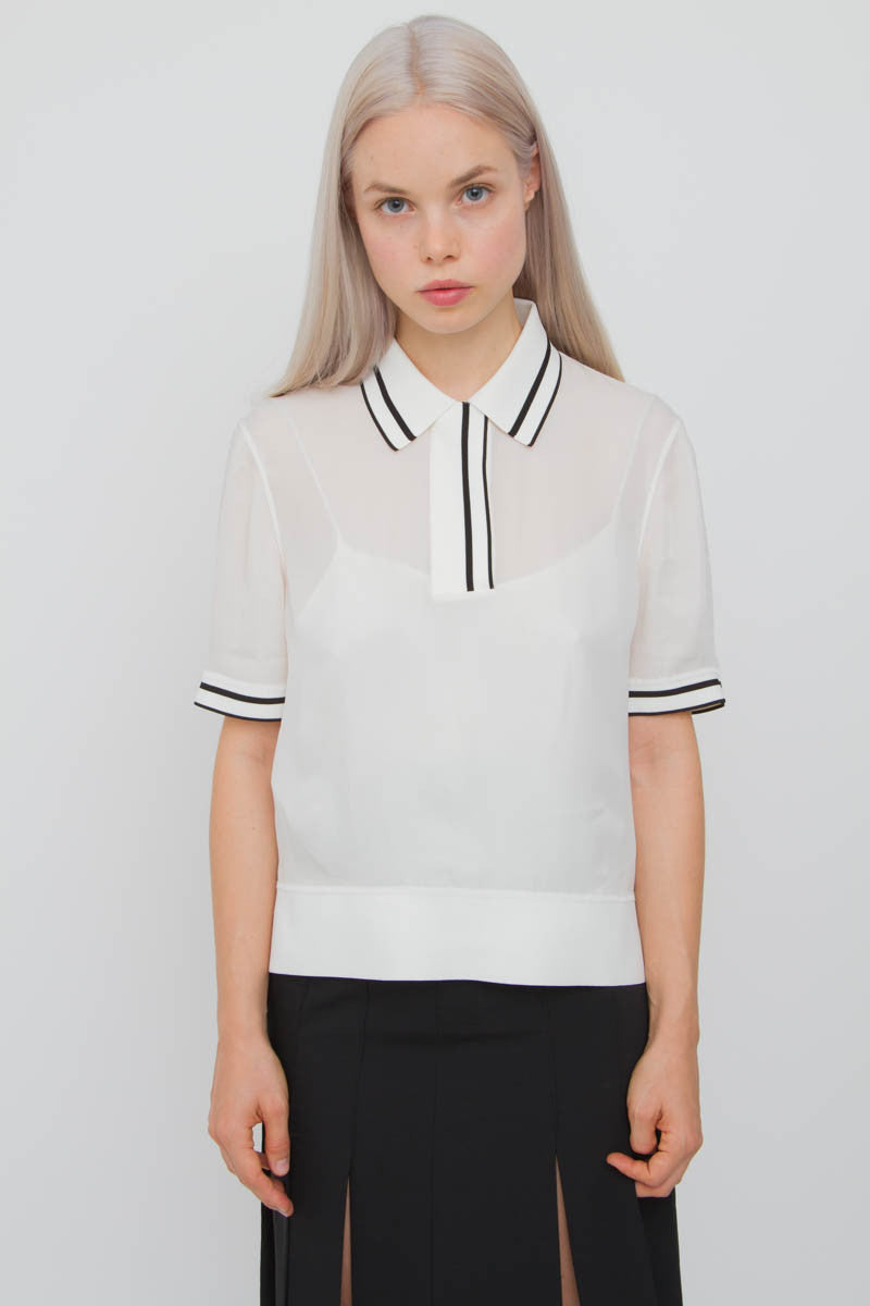 DANA SILK POLO TOP
