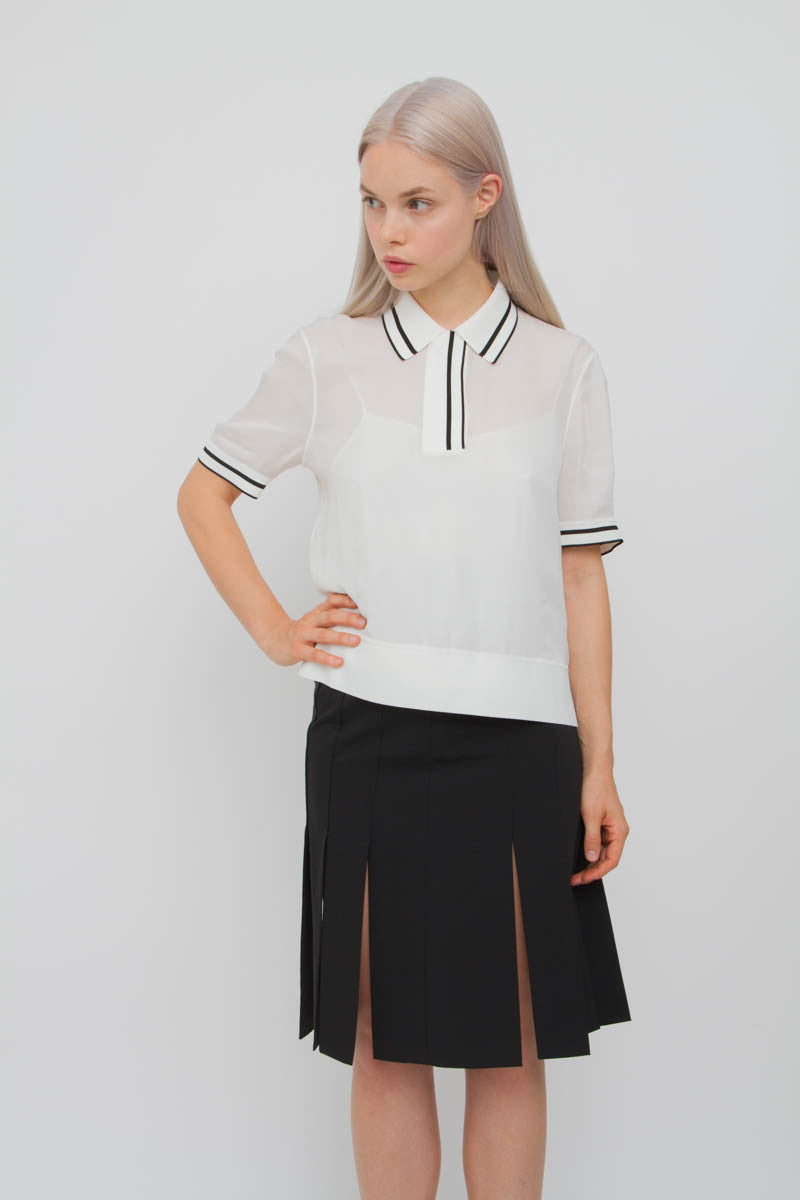 DANA SILK POLO TOP