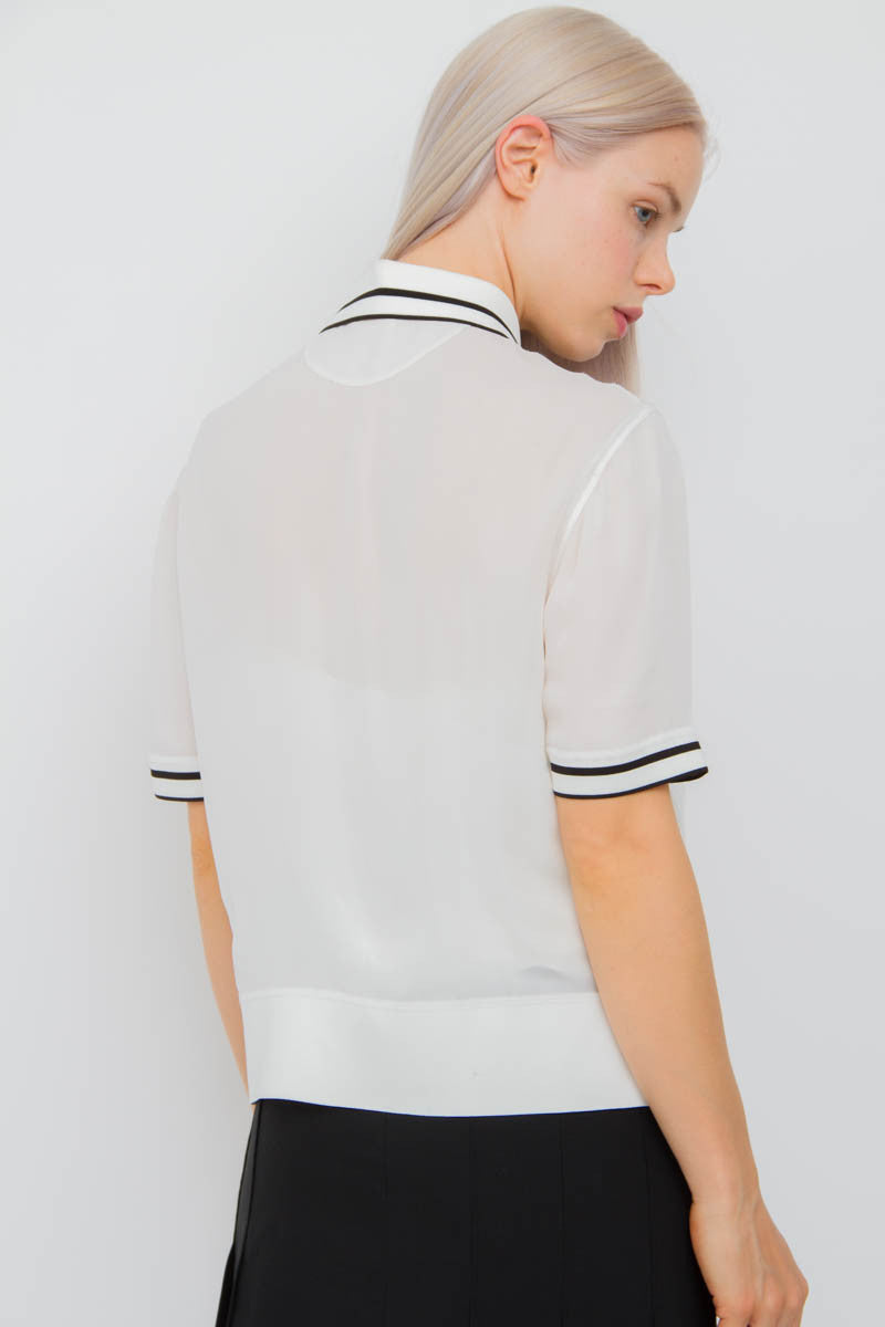 DANA SILK POLO TOP