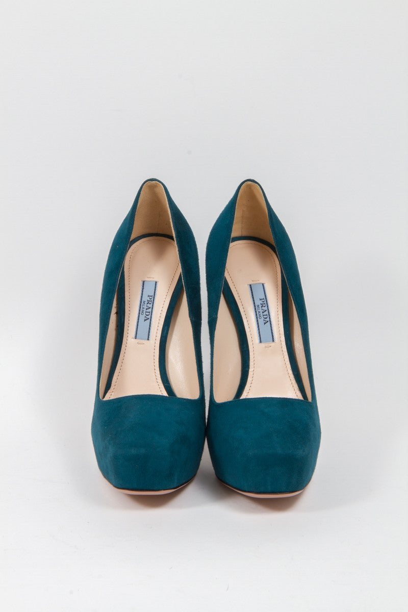 TEAL SUEDE PLATFORMS
