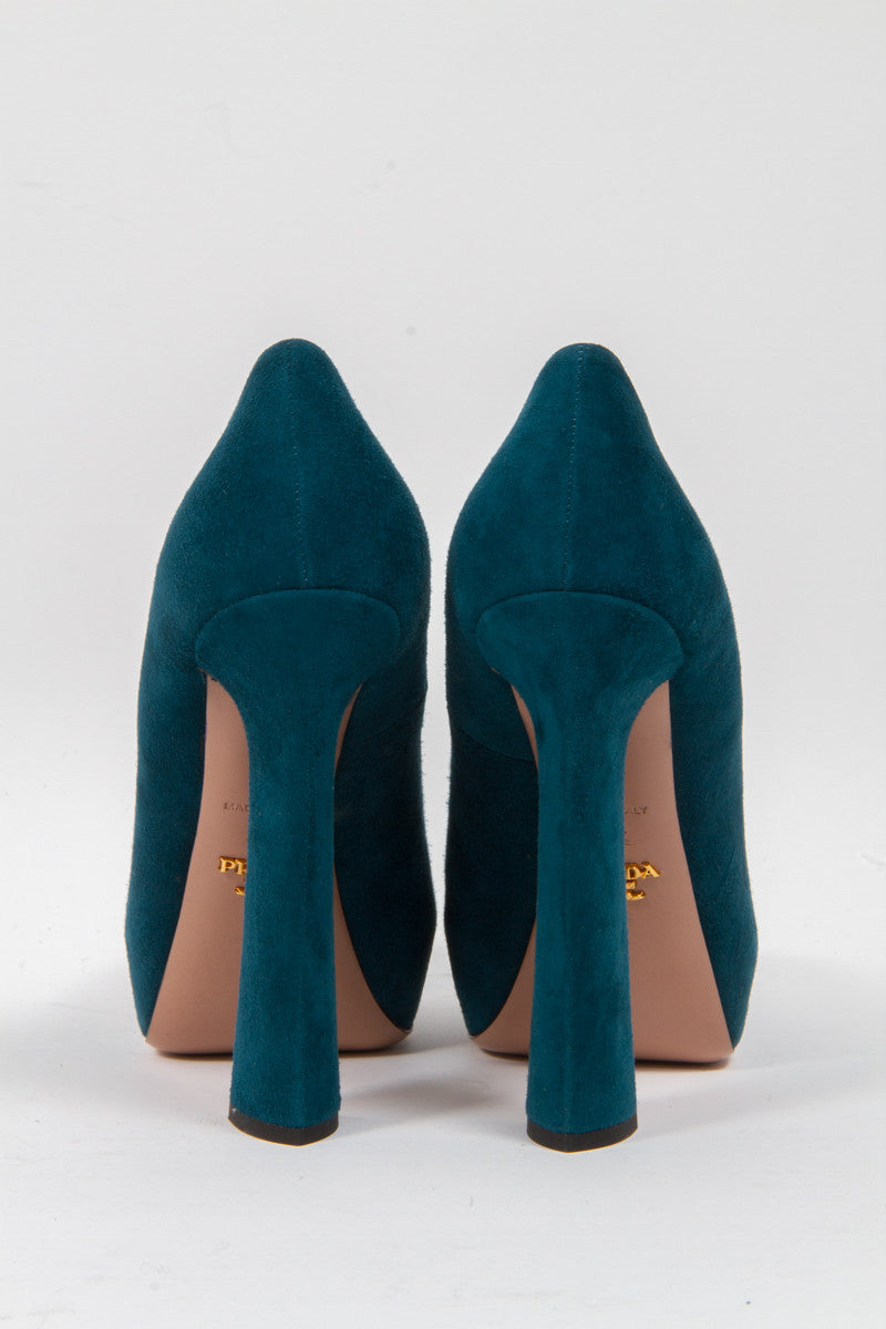 TEAL SUEDE PLATFORMS