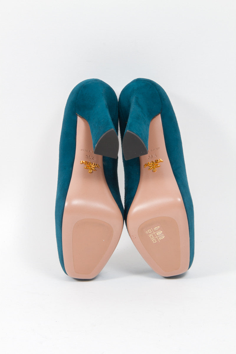 TEAL SUEDE PLATFORMS